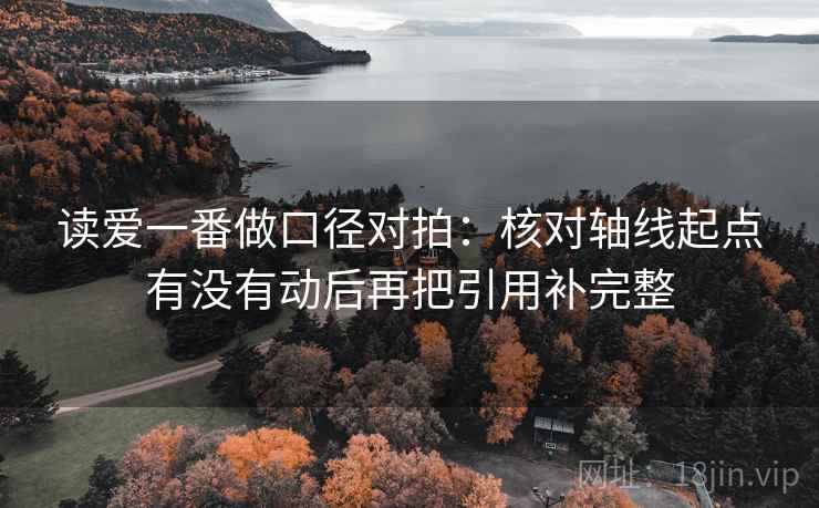 读爱一番做口径对拍：核对轴线起点有没有动后再把引用补完整